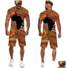 Survêtements pour hommes Hommes Africain 3D Impression Femmes / Hommes Mode T-shirt Costume Style Rétro Courir Exercice Loisirs Sports Été Drop Deli Dhq9t