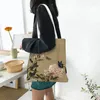 Сумки для покупок Artists - Холщовая сумка с пионами и бабочками Складная повседневная дорожная сумка через плечо для девочек