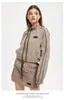 Arbetsklänningar 2024 Ladies Autumn Two Piece Suits Casual All-Match långärmad trench Coat DrawString kjoluppsättningar