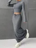 Werkjurken Damesrok Set Coltrui met lange mouwen en elastische taille Streetwear herfstoutfit