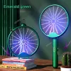 Zappers Fly Swatter Electric Racket Rechargeable Bug Zapper Racket Portable Foldable 2in1 Mosquito Killer Trap for Home Bedroom Patio