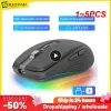 Möss 1 ~ 5st dubbelläge laddningsbar trådlös 2,4 g mus RGB Mute Mouse för Windows iOS Android Laptop Tablet Phone PC