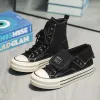 Boots Fashion Original Black Men's Skateboard Shoes Laceup Nonslip Vulcanized Shoes Men Suede Platform High Top Sneakers For Man