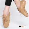 schoenen cowhide prime jazz dance schoenen voor mannen dames tan zwarte adem kanten soft zolen dansende sneakers hiphop stevige dansschoenen