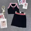 2024new knitted women's skirt single top set luxury designer knitted pleated two sets of skirt letter G skirt set