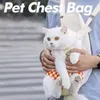 Kattbärare bröstryggsäck för vandringskatter bärbara hopfällbara hundar väska andningsbara axlar husdjurstillbehör