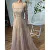 Party Dresses Wasisi Arabic Nude Sexy Boat Neck A Line Beaded Long Evening Gowns For Women Wedding Plus Size 2024 FLA71803B