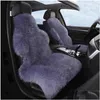 Car Seat Covers Ers Real Genuine Sheepskin For Cars 1Pcs Luxury Fur Er Cushion Warm Long Wool Drop Delivery Automobiles Motorcycles In Otoxg