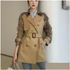 Women Trench Coats Design Płaszcz Kobieta Kobieta Klasyczna Windbreaker Wodoodporna brytyjska Anglia Style Autumn Winter Clothing Dowód A OTCMS