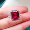 Cluster Rings Springlady 925 Sterling Silver 8 10mm Ruby Wedding For Women Sparkling High Carbon Diamond Party Fine Jewelry