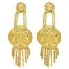 Stud Oorbellen Vintage Charm Dubai Coin Goud Kleur Voor Vrouwen Luxe Turkse Ronde Party Bruiloft Sieraden Geschenken