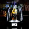LED قابلة لإعادة الشحن مرآة اللانهاية الخلفية علامة زجاجة شمبانيا مقدم الإمبراطورية كوين نبيذ ويسكي xo زجاجة glorifier