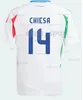 2024イタリーズユーロサッカージャージーホームアウェイ2023 2024イタリアジャージースカマッカImmobile Chiesa 23 24フットボールシャツRaspadori Jorginho Barella Maglia Italiana