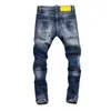 Tr Apstar Blue Męskie dżinsy Wash Cool Guy Dżinsy Klasyczne Hip Hop Rock Moto Męs Mens Casual Design Slim Denim Biker D2 D2 D2 Jeans 8460