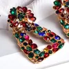 Orecchini pendenti moda goccia di cristallo colorato vintage strass in vetro gioielli per le donne Brincos
