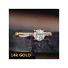 Anel solitário 14k ouro torcido delicado diamante torção infinito moissanite meia eternidade nupcial mulheres bandas tamanho 5-11 gota entrega judeu dhkcf