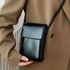 Bolsa feminina aleta telefone bolsa de couro do plutônio versátil moeda bolsa alça ajustável cor sólida feminino ao ar livre namoro