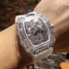 Luxury Richarmille Watch Business Watch Date Leisure helt automatisk mekanisk Millr -klockkristallfodral ihålig transparent modemän W4wx