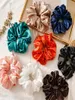 Satin Bright Color Hair Scrunchies Women Silk Scrunchie Elastic Hair Bands baby Girls Headwear Donut Grip Loop Ponytail Holder Z191356143