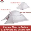 Tält och skydd NatureHike Cloud Up 1 2 3 Persons tält utomhus ultralätt Portable Camp Tents med Mat Camping 20D Silicone Travel vandringstält 240322