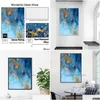 Dipinti Astratti Cielo Blu Tela Uccello Foglia Oro Stampe d'arte da parete Poster Soggiorno Decor Decorativo Consegna a domicilio Giardino Arti Dhry5