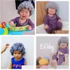 Andenken Topi Anak Perempuan Laki Lucu Wanita Tua Rambut Perücke Beanie Benang Wol Rajutan Bayi Fotografi Requisiten 3 M 5T Drop Lieferung Baby Otrut