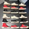 2024 парусиновая обувь Париж с высоким берцем состаренного эффекта полутапочки на вулканизированной подошве черные, белые, красные пара резиновых кроссовок 35-44