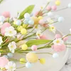 Decorative Flowers Easter Eggs Tree Branch Colorful Painting Foam Flower Fake Plant DIY Decoration For Home Table Festival Party