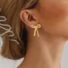 Orecchini a bottone Colore oro alla moda per le donne Orecchino ad arco Moda gioielli carini Accessori per l'orecchio penetranti Regalo di Natale Aretes