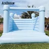 4,5x4,5 m (15x15ft) Partihandel god kvalitet bouncy castle himmelblå uppblåsbar bröllop bouncer brud full pvc bounce house kommersiellt bröllop tält gummibåt hoppning