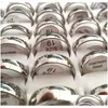 Anneaux de bande BK lots 100pcs High Polished Sier Comfort-Fit 6 mm en acier inoxydable UNI bijoux en gros