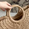 Umhängetaschen Strandtasche Sektor Rattan Große Kapazität Totes Designer Korbgeflecht Damen Handtaschen Sommer Strand Strohtaschen Reisekorb Geldbörse 240315