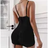 Sexy Set Plus Size S-3XL Sexy Lingerie Sleepwear Fashion Women Lace Nightie Gown Babydoll Bodycon Garter Mesh Erotic Sex Nightwear 24322