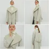 Trench da donna Mkyn Cappotto trapuntato semplice con motivo a rombi Cintura parka casual Colletto rigoroso Capispalla elegante Consegna drop Appa Ottm7