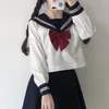 Uniformes scolaires de Style japonais S2XL pour filles, Costume de la marine pour femmes, Costume JK Sexy, chemisier de marin, ensemble jupe plissée, 240315