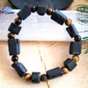 MG2059 6 mm Tiger Eye Raw Russian Shungite Armband Wrist Energy Protection Mala Mens Birthday Present