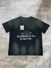 Men's T-Shirts Leisure sports crack washing letter inkjet printed cotton short sleeved T-shirt J240322