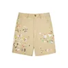 Men Women Cotton Top Quality Graffiti Sweatshort Drawstring Washed Shorts 2024ss