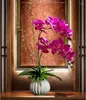 Vases Vase en céramique européen Simulation fleur Phalaenopsis ensemble maison salon Table Figurines décoration magasin El ameublement artisanat