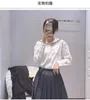 Women's T-Shirt designer brand Spring New Miu Miao White Long sleeved Shirt Sweet Navy Collar Academy Style Versatile Top Q8BX