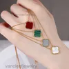 Cleef Four Leaf Clover Armbands Van Clover Armband Classic Lucky Clover Necklace Pendant Luxury Halsband 4Four Leaf 18K Rose Gold Silver Plated Agate Diamond Jew