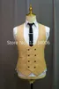 Formalne mężczyzn 3 -częściowy garnitur ślubny Tuxedo Slim Fit Suits Champagne Wedding Komborium Homme Blazerpantsvest 240322