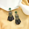 Orecchini pendenti vintage insetto corda nera nappa pendente chafer goccia dichiarazione per gioielli di design di Halloween all'ingrosso sfuso