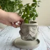 Planters Betong Storm Trooper Planter Liten växthållare Luftverk Holder Växtkrukor Blomkrukor för inomhusväxter