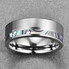 Met Zijstenen 2024 Mode-sieraden Heren Ring Mat Oppervlak Abalone Shell Wolfraam Staal Voor Mannen Bruiloft Verloving Paar Gift