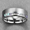 With Side Stones 2024 Fashion Jewelry Mens Ring Matte Surface Abalone Shell Tungsten Steel For Men Wedding Engagement Couple Gift