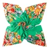 Brand Shawl 100% Twill Silk Scarf Floral 130cm Square Scarves Print Kerchief Bandana Woman Headband Hijab Scarves Wraps 240314