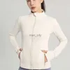 2024SS LU-089 YOGA JACKA WOMENDEFINE TRACKING SPORT COER FITNESS JACCE SPORT Snabbt Dry ActiveWear Top Solid Zip Up Sweatshirt Sportwear Hot Sell