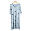 Vestidos casuais vestido modal polkadot sleepdress solto homewear roupas plus size feminino sono