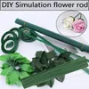 装飾的な花20pcs人工花rod緑の茎diy花材の手作りの手作りワイヤーアクセサリーウェディングホームデコレーション